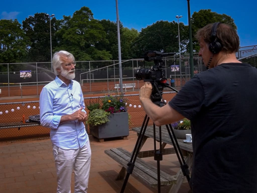 Eric Scherder met cameraman Jan Willem Looze