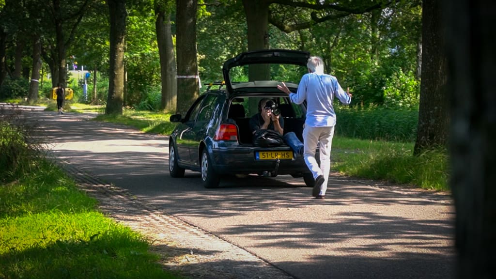 Eric Scherder met cameraman Jan Willem Looze